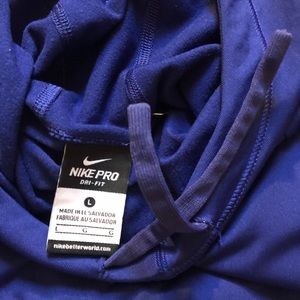 Long sleeve blue nike Dri-fit hoodie